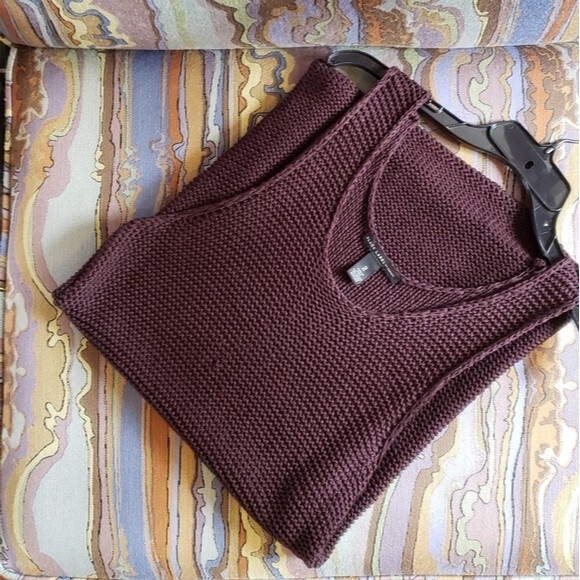 Black Label by Chico's Chocolate Brown Knit Sleeveless Sweater Size 2 - Picture 2 of 11